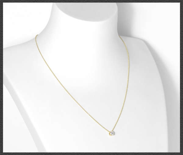 Anhänger + Kette in 585 Gelbgold, 0,57ct, VS1